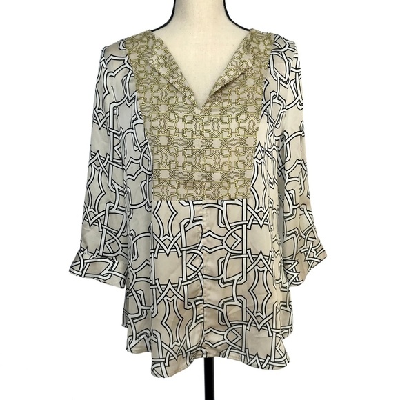 The Limited Women's Tan 3/4 Sleeve Blouse - Picture 8 of 8